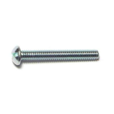 #5-32 X 1-1/4 In Slotted Round Machine Screw, Zinc Plated Steel, 40 PK
